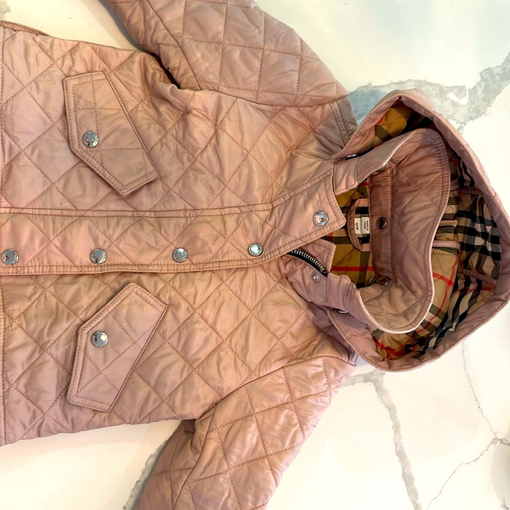 Blush Pink Burberry Coat size 12m